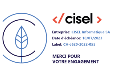 Toute l’équipe Carbon Fri félicite l’entreprise CISEL Informatique SA pour le renouvellement de son label Carbon Fri !